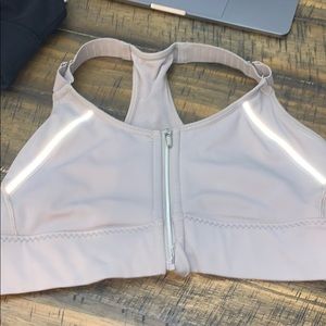 Gray Athleta Zip up sports bra